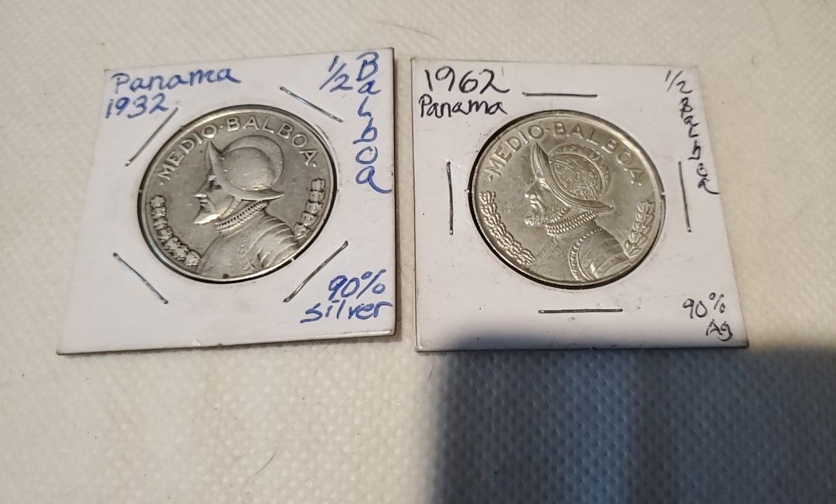 1932 and 1962 Medio Balboas Panama Silver Coins Key Dates