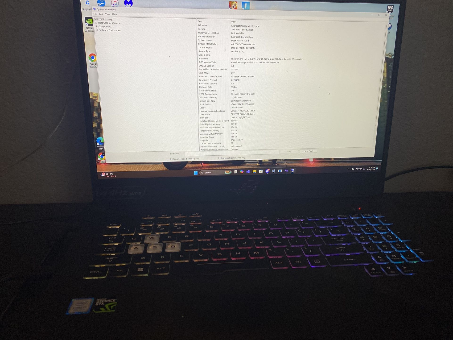 Asus Rog Strix 16 Gaming Laptop