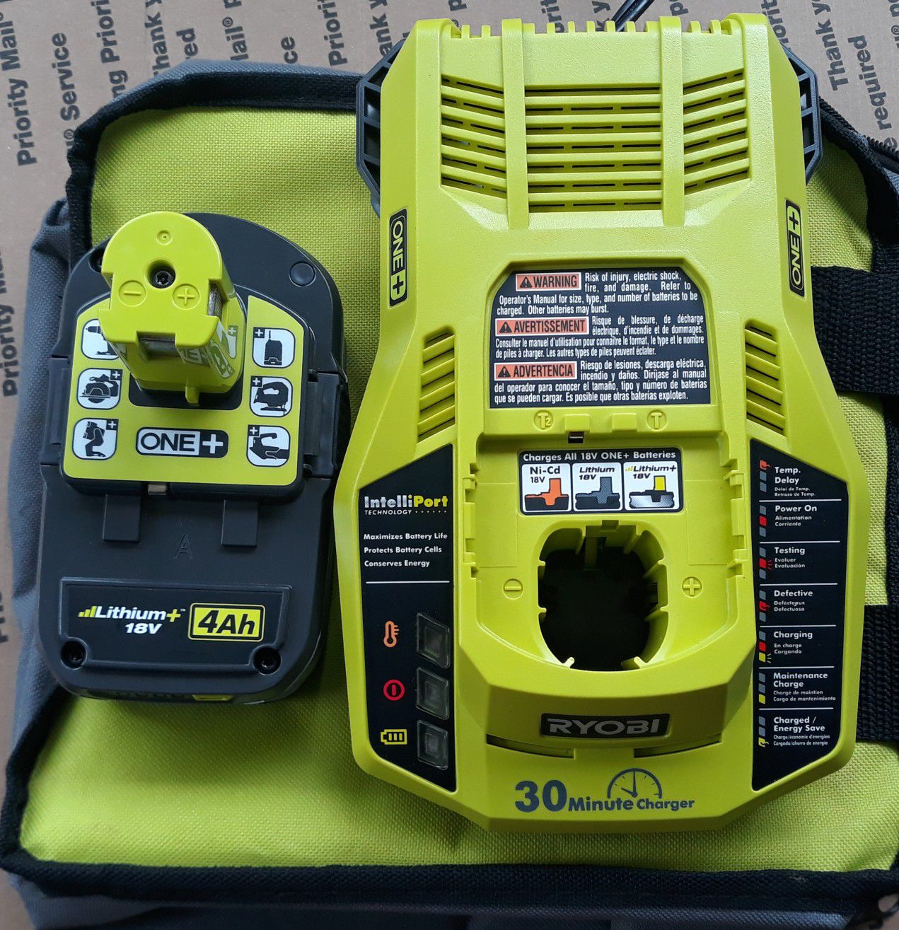 Ryobi 18 volt 4 amp battery and charger
