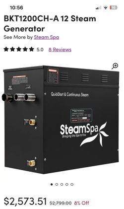 Steam Spa Generator $1800 Brand New