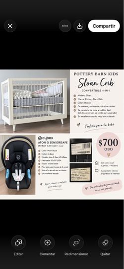 Pottery Barn Kids Sloan Crib + Cybex Aton G Bundle