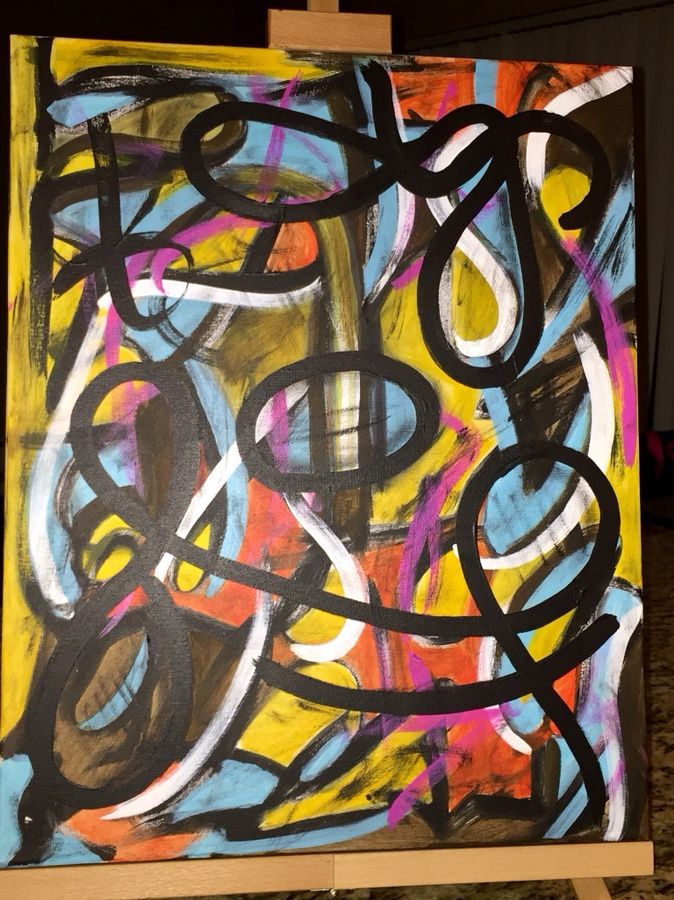 Abstract acrylic on 16x20 inch canvas