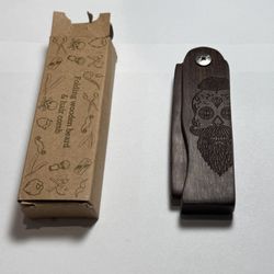 Beard comb Wooden folding (new).