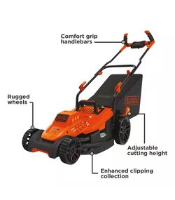 15 in. 10 AMP Corded Electric Walk Behind Push Lawn Mower - Black and Decker