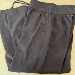 Open Edition Black high-waisted wide-leg Linen trousers 6 