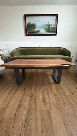 Acacia solid wood live edge coffee table.