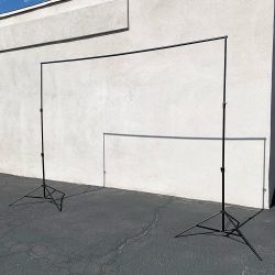 New In Box $40 Heavy-Duty Backdrop Stand Adjustable 10ft Wide X 8.5ft Tall with Clips and Carry Bag