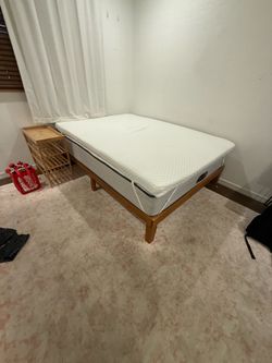 Wooden Bed Frame and Mattress