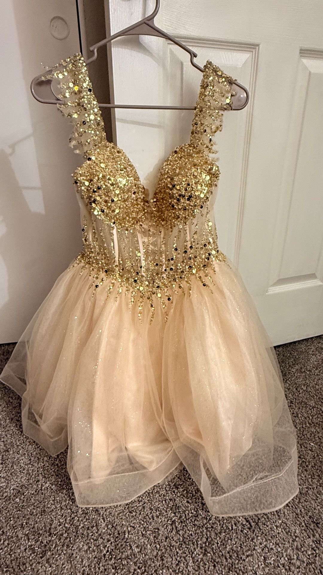 Gold color dress