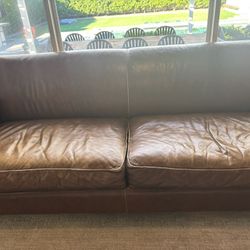 Leather Couch By Crate and barrel