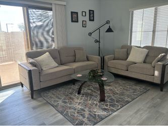 Modern light grey sofa set