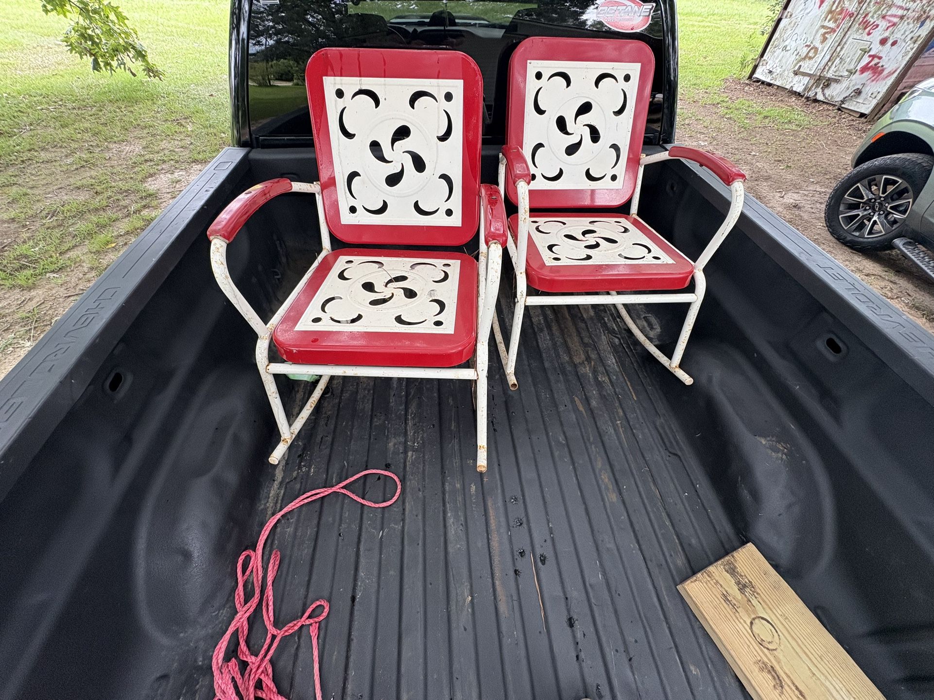 1940 vintage metal rocking chairs
