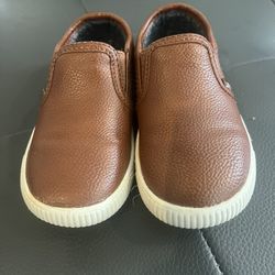 Carters Brown Leather Slip On Loafers Toddler Shoes