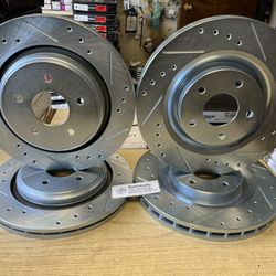 Chevy Corvette 05-13 Z51 Drill Slot Rotors Ceramic Pads 