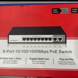 8-Port 10/100/1000Mbps PoE Switch