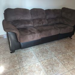 Brown Fabric Sofa 
