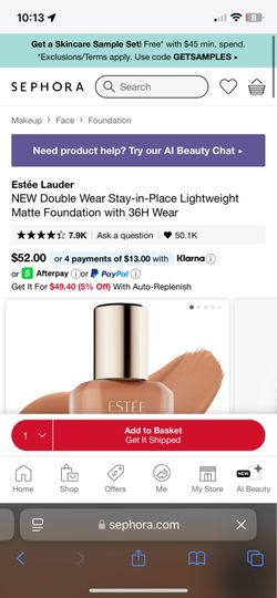 Sephora eeste lauder double wear make up 5N1 Rich Ginger
