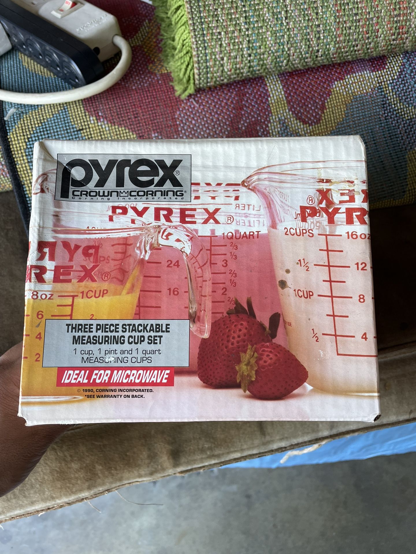 Pyrex Crown Corning Vintage 1990 SEALED Three Piece Measuring Cups
