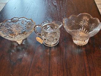Glass Bowls & Creamer Pitcher