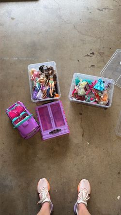 Barbie Doll & Accessories Bundle – Jeep, Closet & Clothes – $60