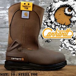 New CARHARTT Men's 11" Waterproof Steel Toe Wellington Work Boots Botas Size: 10 EE