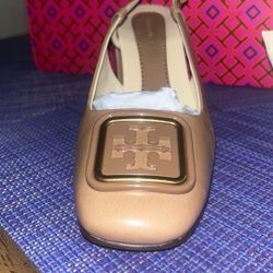 Tory birch Georgia slingback heels color:almond flour 200