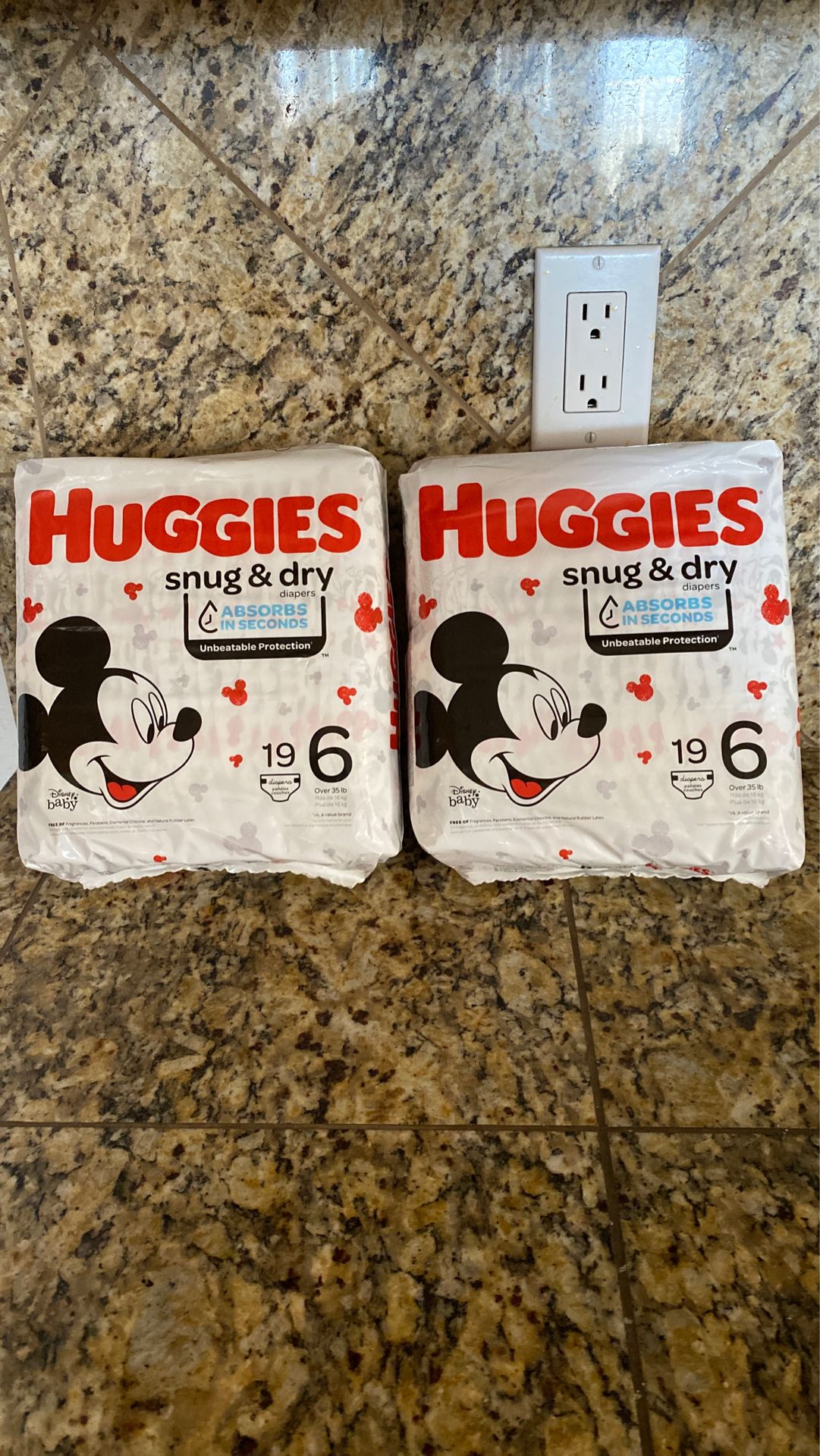 Huggies Snug & dry $6 each bag