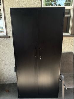 Black Metal Armoire