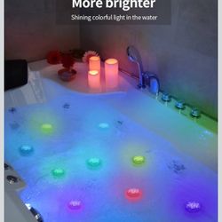 Submersible LED Lights with Remote, Underwater LED Lights Decorations, Pack of 4,Color swappable LED Light Pad Battery Operated, for Fountain,Pond, Po