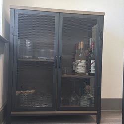 Modern Industrial Cabinet / Bar Storage – Excellent Condition