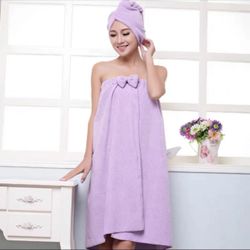 Women shower towel dress bow cute