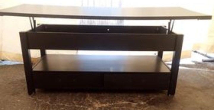 Black Extendable Top TV Stand 