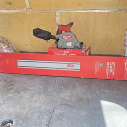 Milwaukee M18 FUEL 18V Lithium-Ion Cordless Brushless 6-1/2 in. Plunge Cut Track Saw with 55 in. Track Saw Guide Rail