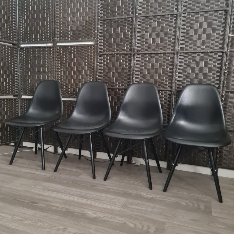(4pc) Ikea Eames Style Black Dining Chairs