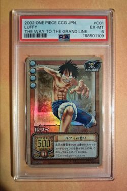 **VINTAGE BANDAI ONE PIECE CCG — THE WAY TO THE GRAND LINE #C01 LUFFY PSA 6**