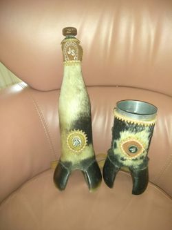 Original cow foot wine bottle and cup
