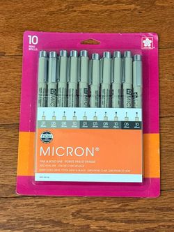 Sakura Pigma Micron Fineliner Pens 10-Pack Light Cool Gray/Cool Gray/Black 50146