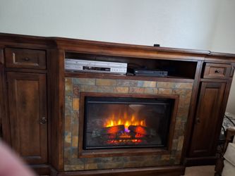 Walter of Wabash Electronic Fireplace TV Stand / Media Concole 72½w x39½t x18d w/ Remote. Solid wood