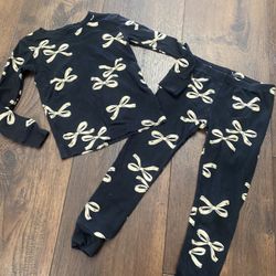 Girls Black Bow Pajamas Size 5t By Carters #6