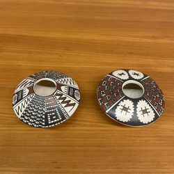 Mata Ortiz Small Geometric Seed Pots Pair - Many More Items In Stock!