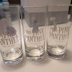 Set of 3 Pink Panther 40th Anniversary Hi-ball Glasses 2004 MGM