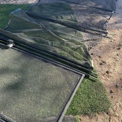 Mesh pool fence 15 feet long by 5 feet high with gate and lock