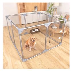 Acrylic Dog Playpen Dog Indoor Puppy Pen Pets Fence Puppies Cage 8 Panels for Puppies Dog Play Pens for Dogs Indoor