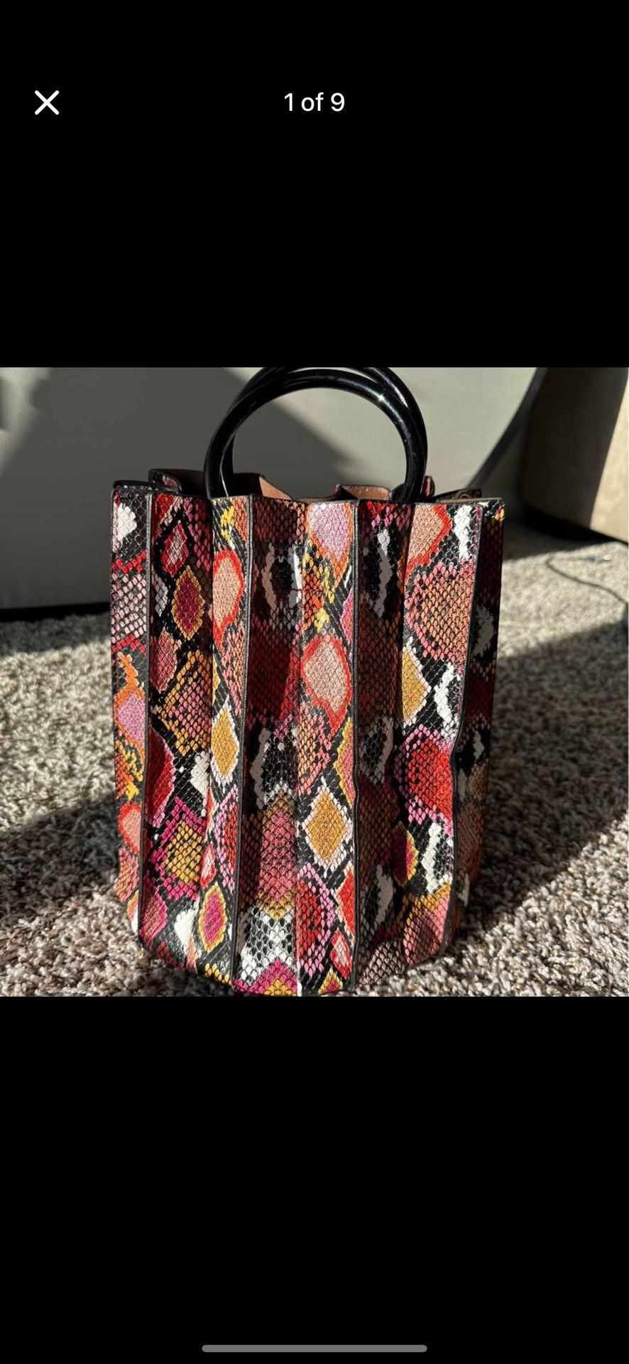 Faux Snakeskin Handbag