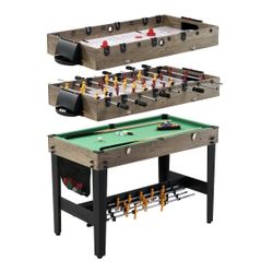 Game Table 3 In 1, Air Hockey, Foosball, Billiard NEW 