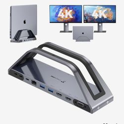 TobenONE 14-in-1 MacBook Pro/Air Docking Station Dual 4K Monitor, Laptop Docking Station Stand for MacBook