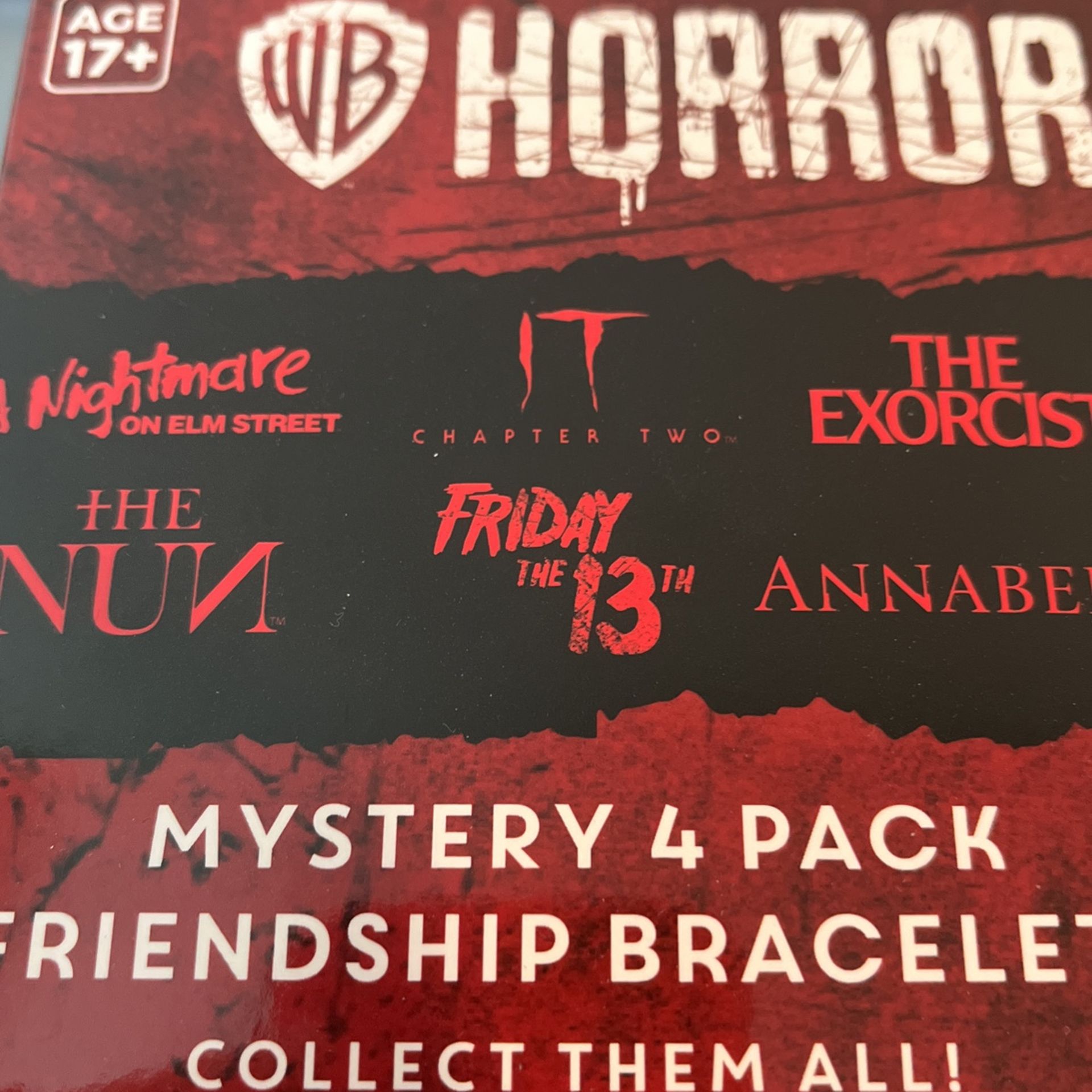 Brand new mystery, four pack friendship, bracelets from the movie nightmare on elm street for Halloween