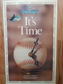 1998 Tampa Tribune Opening Day "Tampa Bay Devil Rays" Laminate