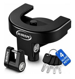 2-5/16 Inch Trailer Hitch Lock Kit, Dual Locks for Coupler & Latch Heavy Duty Reinforced Steel, Anti-Theft Tongue Lock, Weatherproof Powder Coating, H