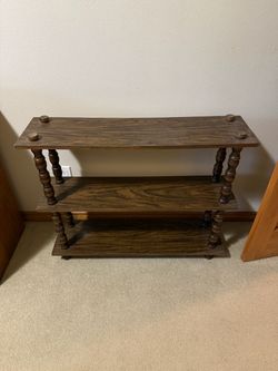 3-Tier Wood Shelf with Turned Spindle Legs